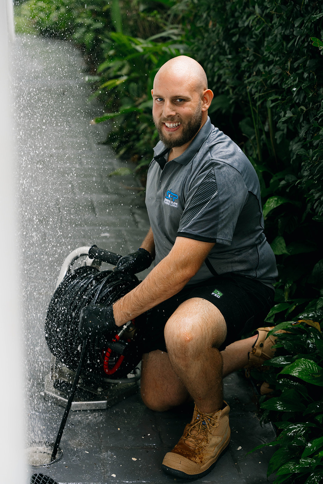 Smooth Flow plumber with the drain camera reel